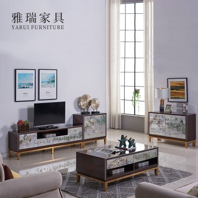 新中式视听柜定制 现代简约客厅茶几电视柜组合套装卧室实木家具