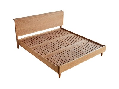 北欧卧室家用实木床 现代简约小户型 日式双人床1.8米樱桃木家具图5