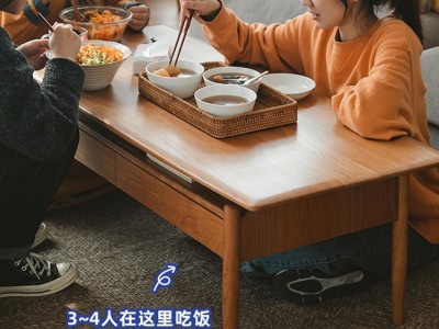 北欧实木茶几小户型客厅两用多功能小桌子简约家用樱桃木收纳边几图3
