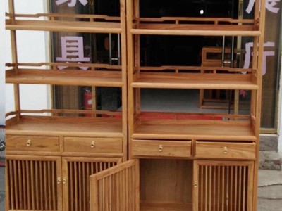 老榆木书架博古架中式书柜多宝阁实木展示架茶架玄关柜酒柜置图3