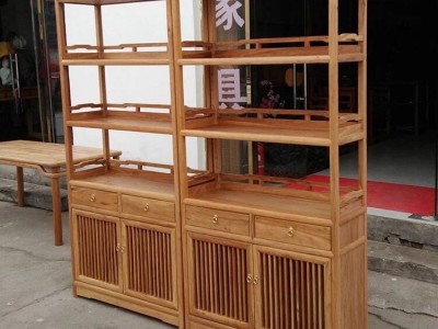 老榆木书架博古架中式书柜多宝阁实木展示架茶架玄关柜酒柜置图4