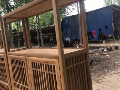 老榆木新中式书架书柜博古架格子多宝阁储物柜酒柜鞋柜置物柜家具图4