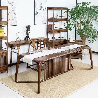 新中式茶桌椅组合禅意实木茶台简约现代茶艺桌功夫茶台套装家具