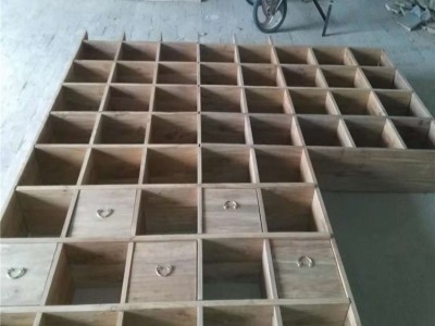 老榆木复古架书架书柜方格子落地实木书架 来图定制l老榆木书架图5
