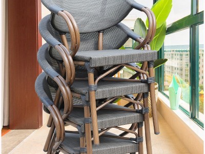 户外桌椅庭院带伞室外咖啡厅藤椅奶茶店餐饮外摆阳台桌椅三件组合图4