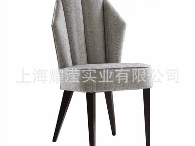 北欧实木餐椅定制家具简约布艺软包咖啡厅休闲洽谈椅靠背成人椅图4
