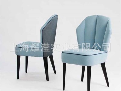 北欧实木餐椅定制家具简约布艺软包咖啡厅休闲洽谈椅靠背成人椅图3