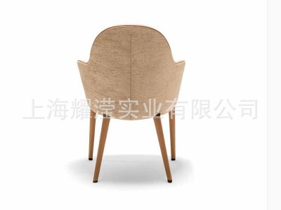 简约现代咖啡厅餐厅实木餐椅定制家具休闲靠背售楼处洽谈单人椅图5