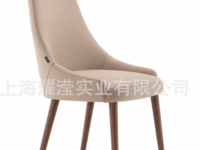简约现代咖啡厅餐厅实木餐椅定制家具休闲靠背售楼处洽谈单人椅图2