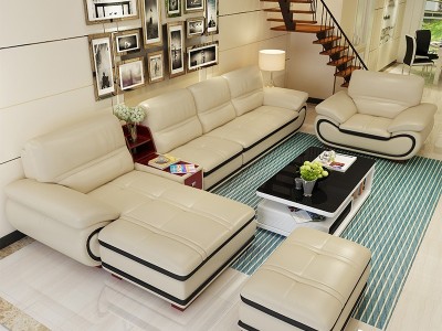 真皮沙发头层牛皮简约现代大户型整装家具客厅转角皮艺沙发组合