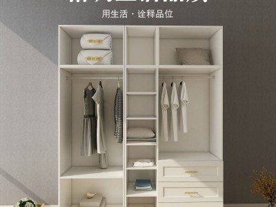 欧式美式衣柜木质 简约全屋制作卧室整装实木儿童衣橱柜板式家具图3