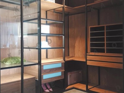 现代轻奢衣柜门衣帽间全屋定制 北欧背景墙玻璃门书房储物组合柜图2