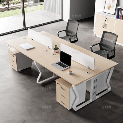 职员办公桌员工电脑桌椅组合简约4/6人位屏风隔断卡位座 办公桌