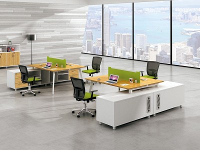 外贸出口办公桌椅组合电脑桌6人简约现代屏风工作位四人位职员桌