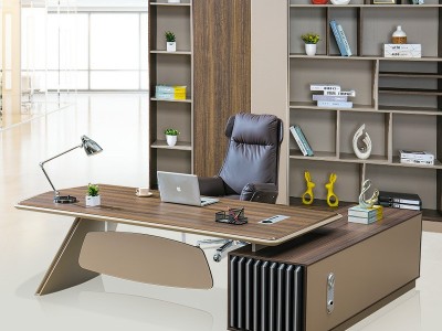 老板办公桌椅组合简约现代经理总裁桌子双柜大班台单人办公室家具