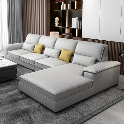 北欧科技布沙发 客厅转角三人位组合现代简约小户型乳胶布艺沙发