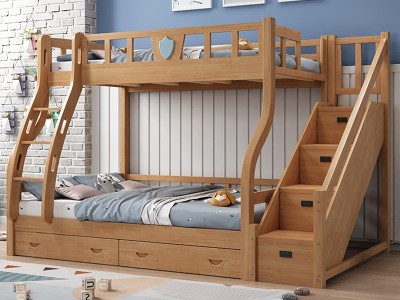 儿童床上下床全实木高低床子母床双层床上下铺成年多功能小户型