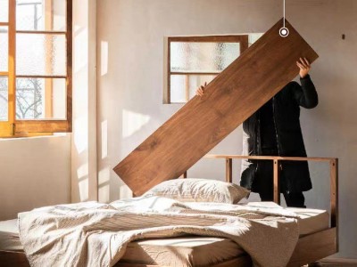 先卓木业 悬浮床黑胡桃现代简约 卧室大床（预售）图3