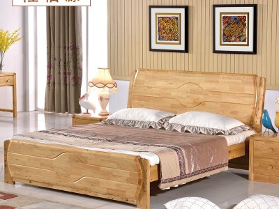 工厂直销简约现代主卧家具优惠实木床 储物双人1.8 米上下柏木床