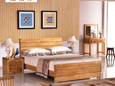 香柏木1.8m双人床全实木床又生产儿童原木卧室家具隆福源厂家直销