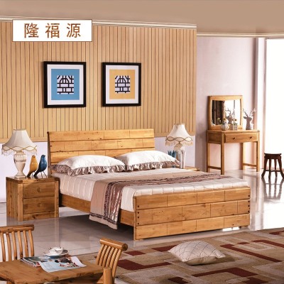 香柏木1.8m双人床全实木床又生产儿童原木卧室家具隆福源厂家直销