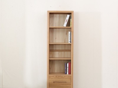 新款北欧实木书柜 现代简约书架组合橡木书房展示柜带门宽窄书橱