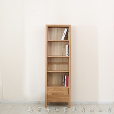 新款北欧实木书柜 现代简约书架组合橡木书房展示柜带门宽窄书橱