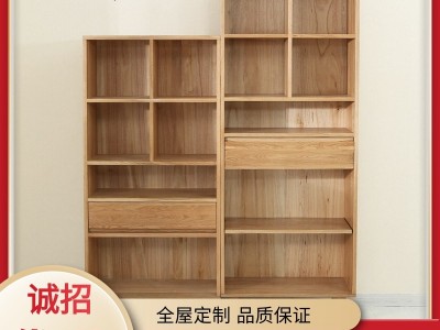 批发北欧实木书架 现代简约书柜组合带门宽窄书橱书房橡木展示柜图6