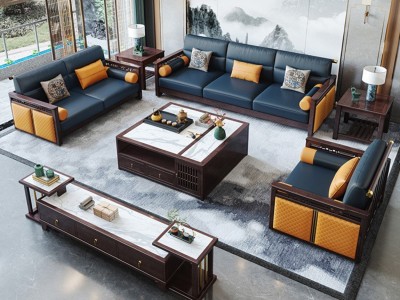 新中式实木沙发现代简约大小户型客厅木沙发轻奢中式禅意别墅沙发