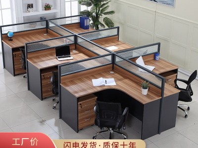 佛山工厂屏风卡位办公桌椅组合办公家具六人位屏风办公卡座办公位图1
