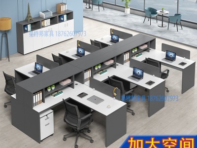 职员办公桌椅组合办公家具员工4四6人位屏风办公桌财务卡座电脑桌图3