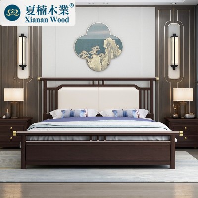 新中式 实木床 1.8米双人床主卧室现代 轻奢 简约婚床轻奢禅意