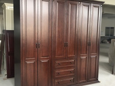 （厂家直销）别墅家具实木衣柜定制描金做旧原木柜门全屋家具定制图4
