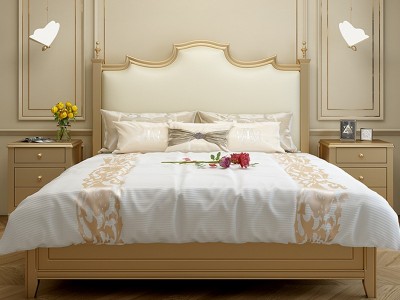 轻奢实木床1.8m美式主卧双人床现代简约床法式软靠婚床高箱储物床