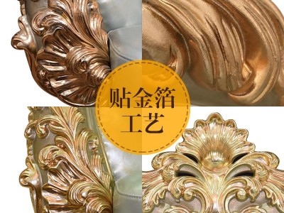 欧式双人床主卧婚床奢华2x2.2米实木大床真皮宫廷大户型别墅佛山图4