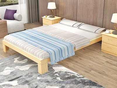 简约现代木质床出租房1.5米1.8米双人床简易木床经济型卧室大床