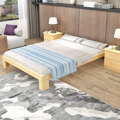 简约现代木质床出租房1.5米1.8米双人床简易木床经济型卧室大床