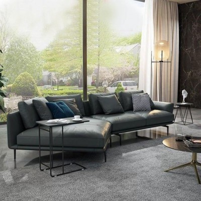 极简真皮沙发现代简约客厅家具SOFA北欧网红ins风意式转角皮沙发