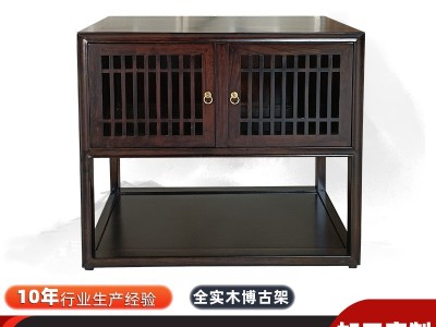 博古架实木中式多宝阁茶叶展示柜仿古客厅简约隔断置物菠萝格榆木图3