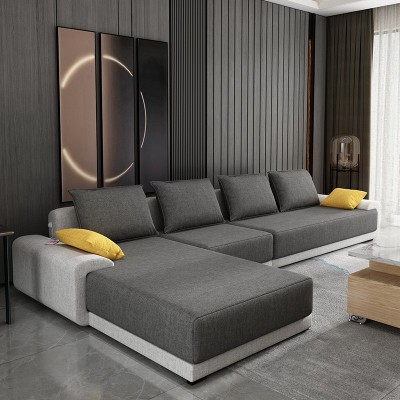 北欧布艺沙发小户型极简乳胶棉麻沙发现代简约客厅组合科技布沙发