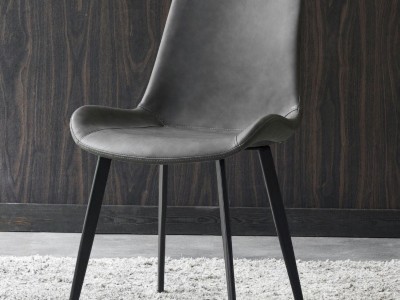 餐椅家用网红轻奢皮椅创意现代简约北欧餐厅ins椅子 铁艺靠背椅