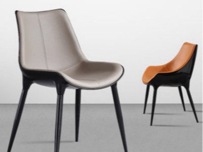 意式轻奢餐椅设计师餐厅靠背真皮软包椅子北欧简约现代家用创意凳