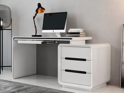 多功能电脑桌家用白色烤漆书桌椅组合现代简约办公写字台厂家直销