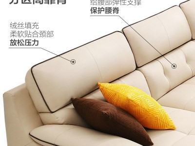 皮沙发头层牛皮客厅转角组合皮艺沙发现代简约家具1022图2