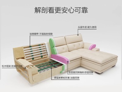 皮沙发头层牛皮客厅转角组合皮艺沙发现代简约家具1022图5