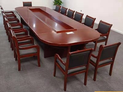 长方条形大会议桌长桌木质烤漆贴木皮多人大议会桌椅组合椭圆会议
