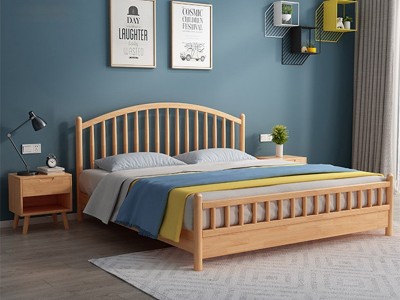 北欧实木床现代简约1.8米单双人床1.5米气压高箱床主卧抽屉储物床