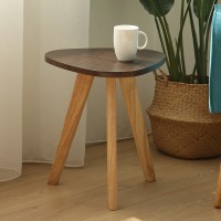 厂家定制北欧实木圆形小茶几简约沙发边几休闲咖啡桌小桌子三角几