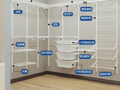 【十年质保】巧精灵经济实用2.4米组装开放式衣柜整体衣帽间定制图4