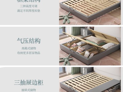 可爱公主床粉色兔子女孩1.2双人床男孩卡通女生软体床儿童床家具图3